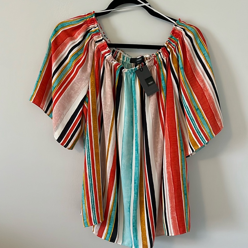 NWT beautiful multi color striped top